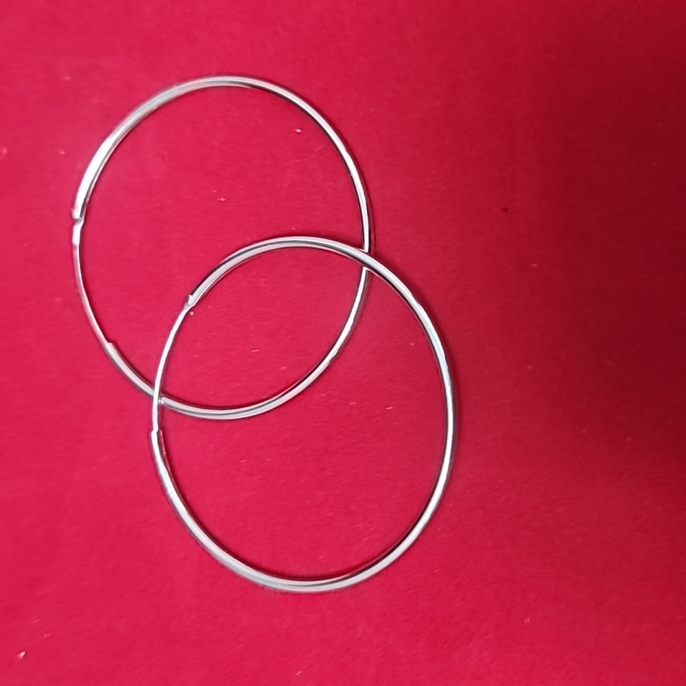 Elegant 50mm Sterling Silver-Plated Hoop Earrings